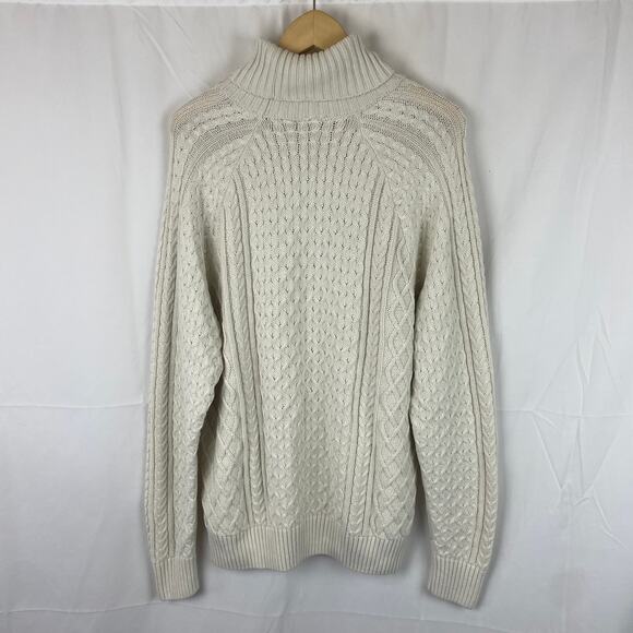 Nike Cable Knit Turtleneck Sweater Ivory Cream White FB7770-072 Men's Size M - Picture 6 of 10